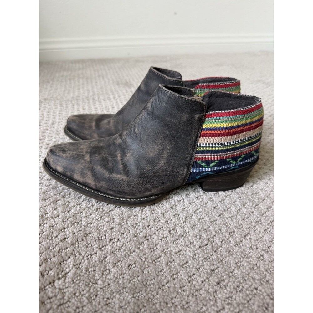 Roper Serape Heel Southwestern Cowboy Boots Western Booties Cowgirl Snip Toe - Picture 5 of 16